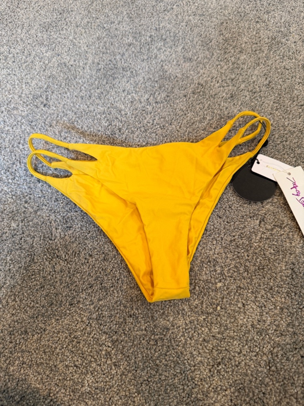 Amuse Society Yellow Strappy Bikini Bottom